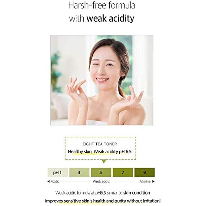 bom EIGHT TEA TONER LOW PH MOISTURIZING, SOOTHING TONER WITH TEA EXTRACT FOR DAILY SKINCARE, 150ML / 5.07 FL.OZ - Image 4